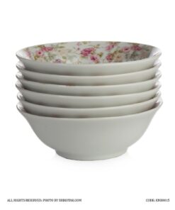 کاسه ماست چینی 6 عددی طرح رزیتا