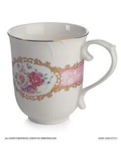 لیوان فانتزی سرامیکی گل سرخی