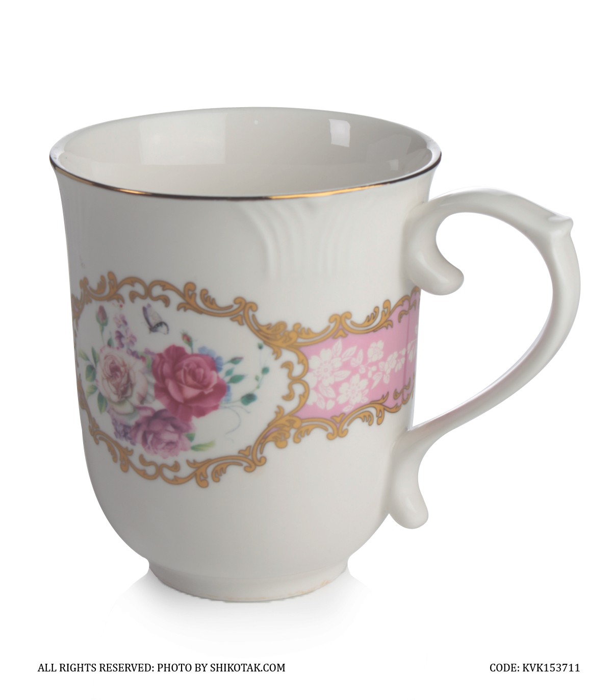 لیوان فانتزی سرامیکی گل سرخی