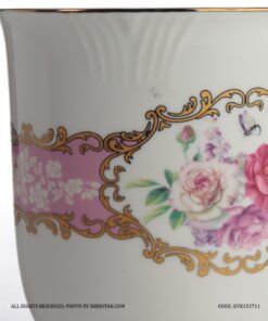 لیوان فانتزی سرامیکی گل سرخی