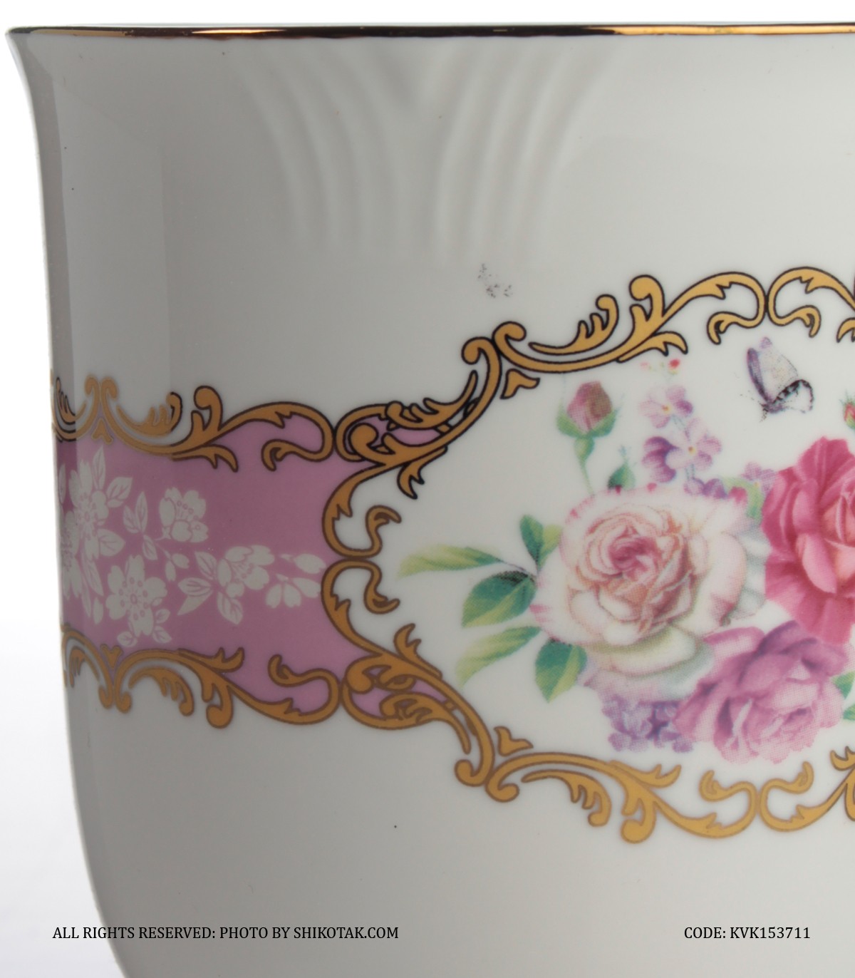 لیوان فانتزی سرامیکی گل سرخی