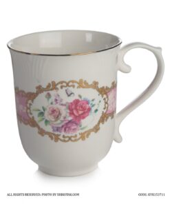 لیوان فانتزی سرامیکی گل سرخی