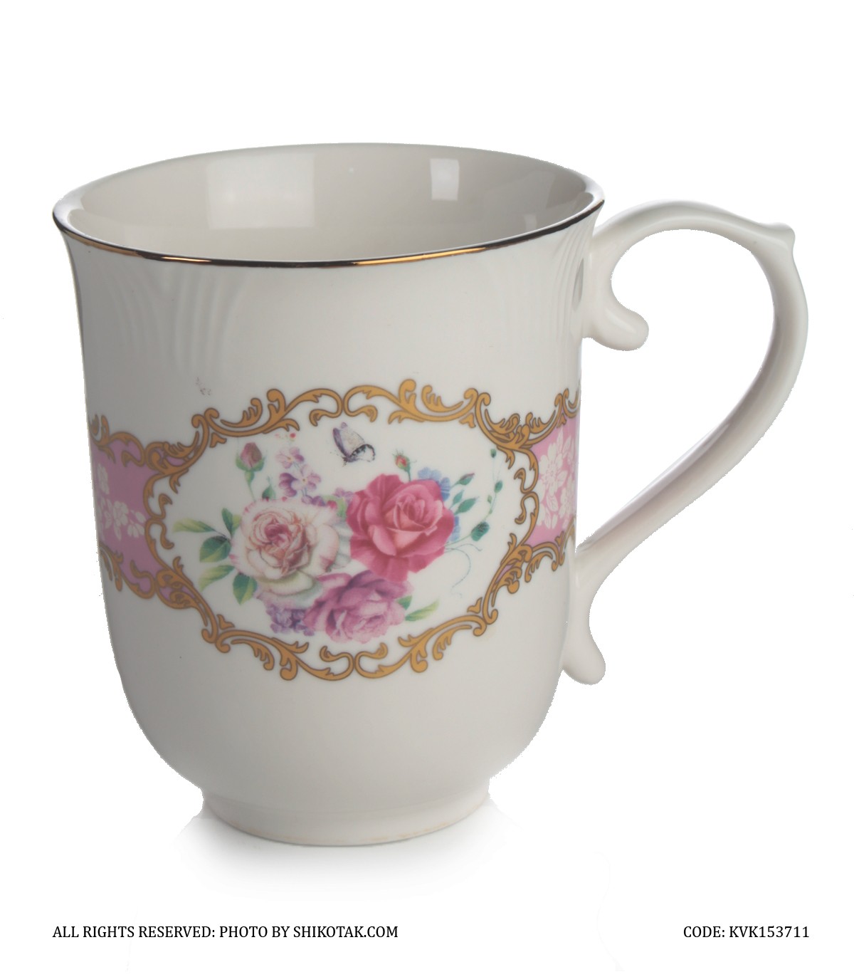 لیوان فانتزی سرامیکی گل سرخی