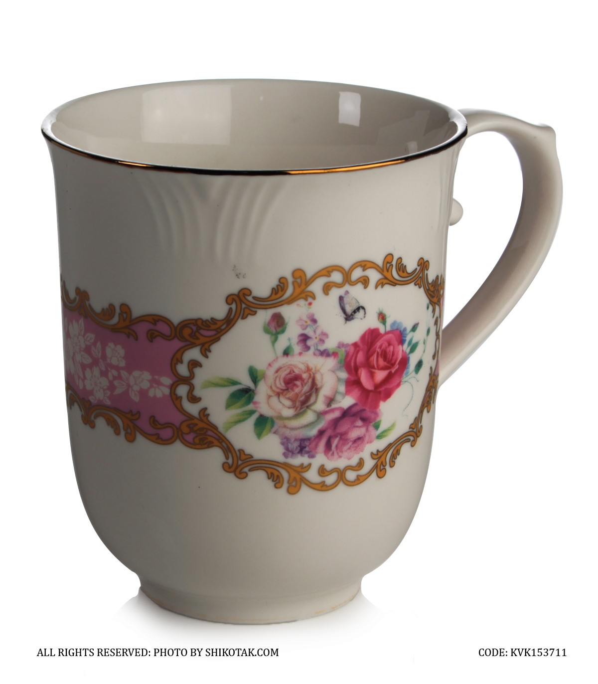 لیوان فانتزی سرامیکی گل سرخی