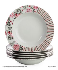 بشقاب خورشت خوری چینی 6 عددی طرح فلورانس