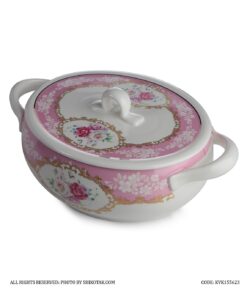 ظرف سوپ خوری گل سرخی بیضی