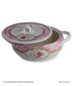 ظرف سوپ خوری گل سرخی بیضی