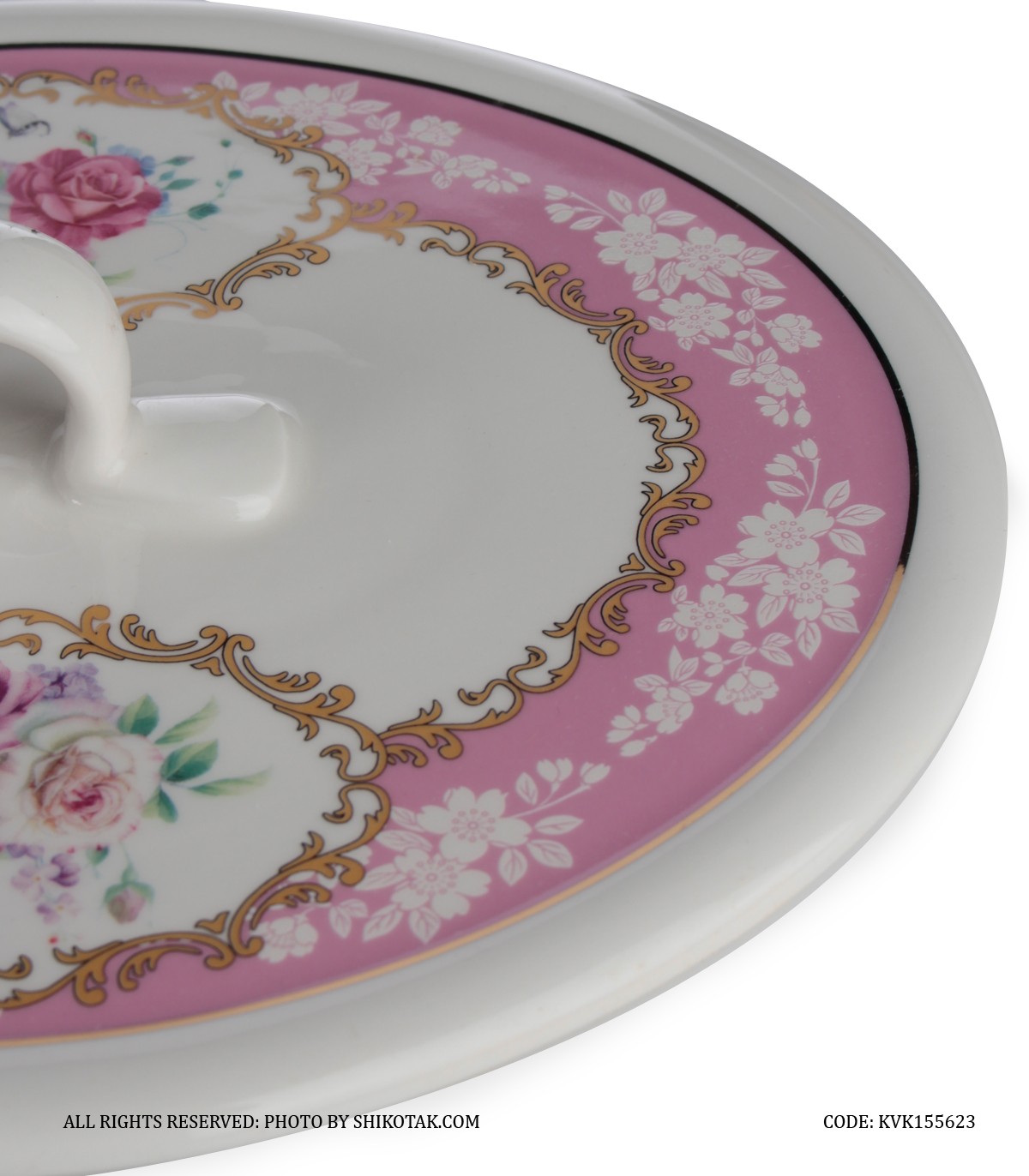 ظرف سوپ خوری گل سرخی بیضی