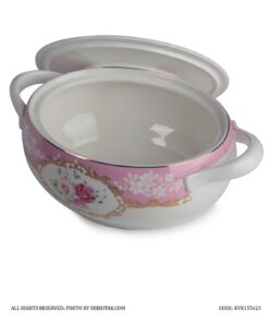 ظرف سوپ خوری گل سرخی بیضی