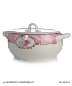 ظرف سوپ خوری گل سرخی بیضی