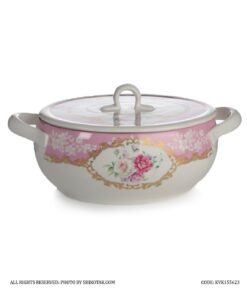 ظرف سوپ خوری گل سرخی بیضی