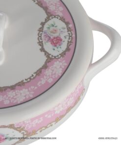 ظرف سوپ خوری گرد گل سرخی