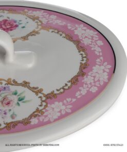 ظرف سوپ خوری گرد گل سرخی