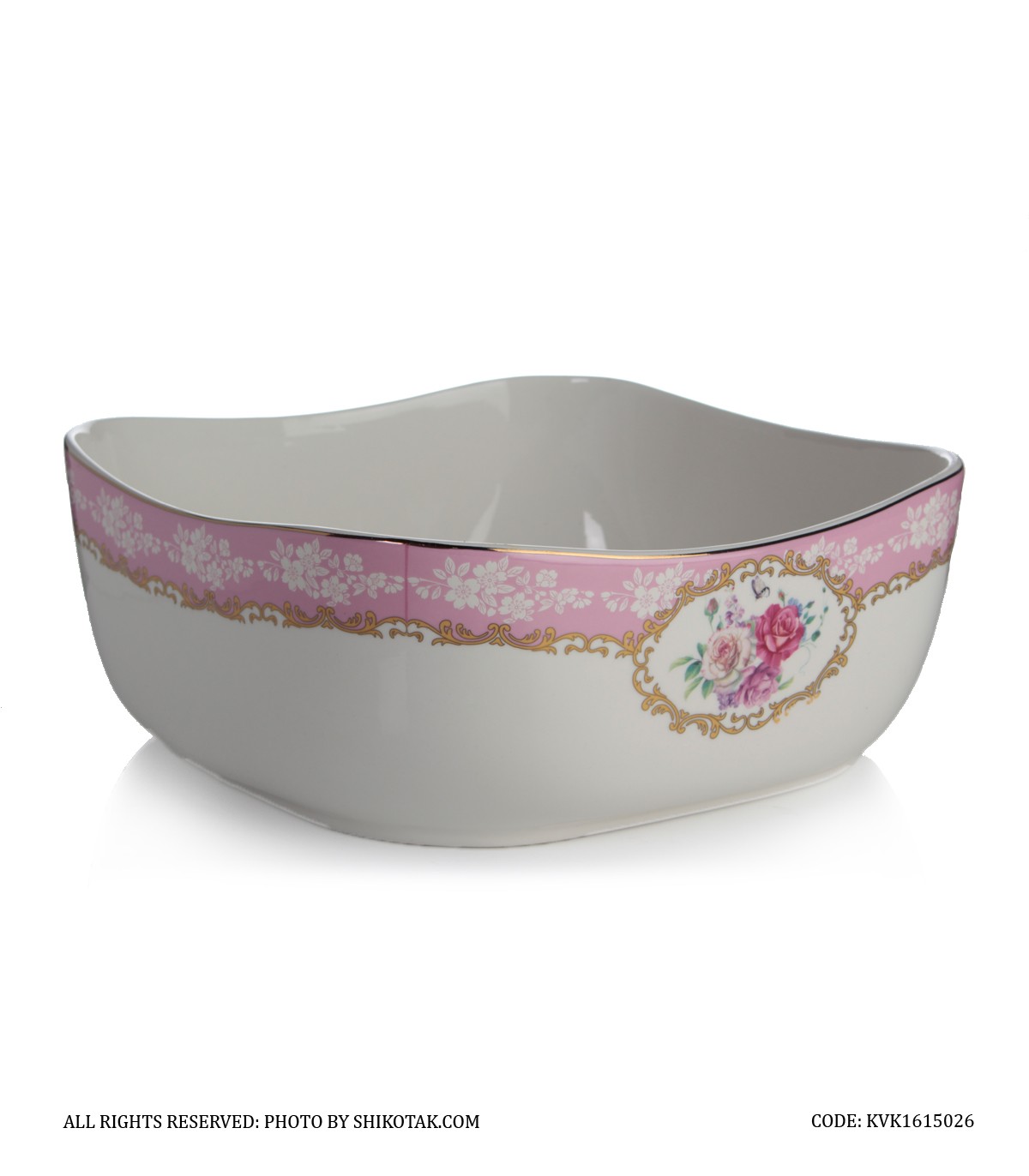 کاسه بزرگ سرامیکی گل سرخی