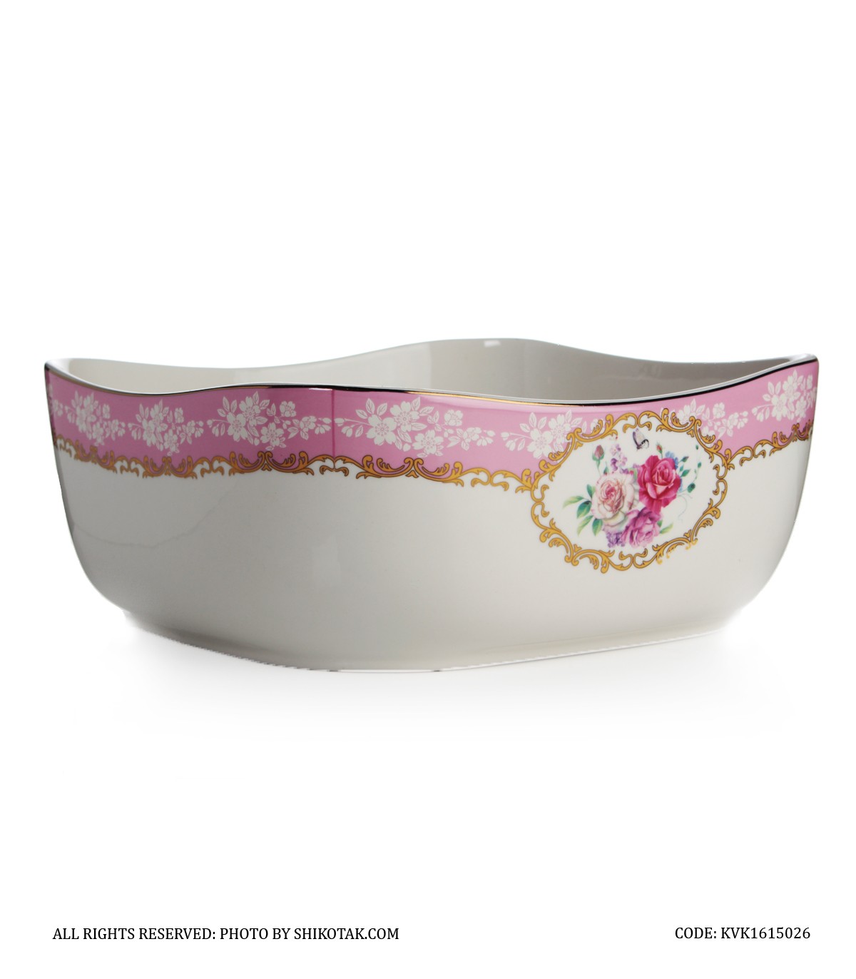 کاسه بزرگ سرامیکی گل سرخی