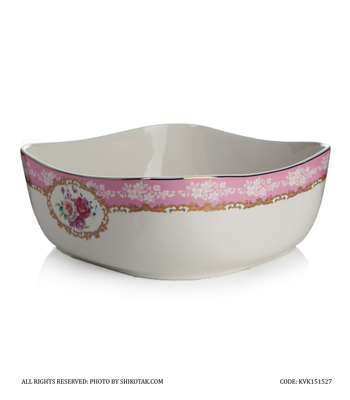 کاسه بزرگ سرامیکی گل سرخی