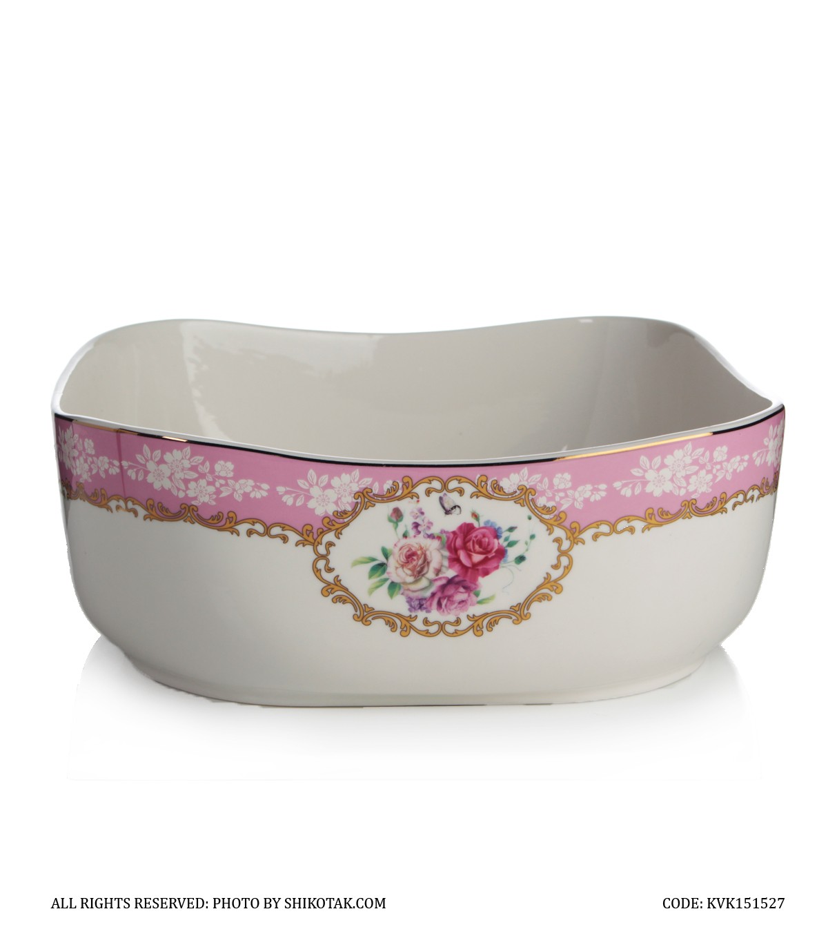 کاسه بزرگ سرامیکی گل سرخی