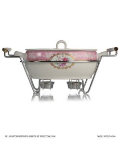 ظرف سوفله سرامیکی گل سرخی مستطیل کوچک