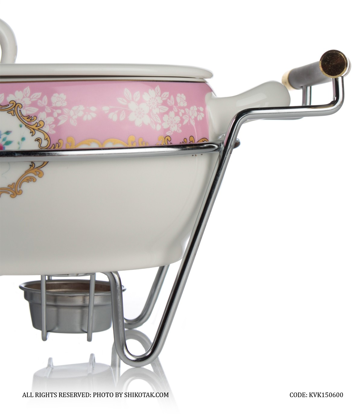 ظرف سوفله سرامیکی گل سرخی مستطیل کوچک