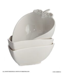 کاسه زیتون خوری سه عددی سرامیکی طرح توت فرنگی