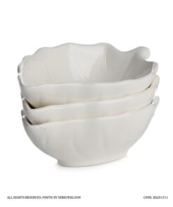 ست کاسه زیتون خوری سرامیکی سه عددی طرح برگ