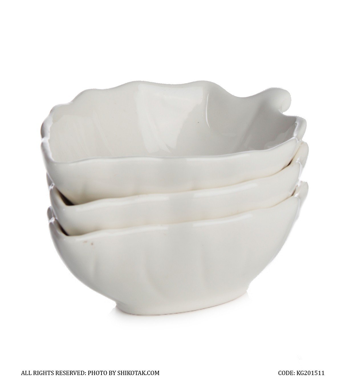 ست کاسه زیتون خوری سرامیکی سه عددی طرح برگ