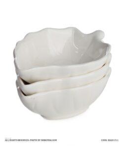 ست کاسه زیتون خوری سرامیکی سه عددی طرح برگ