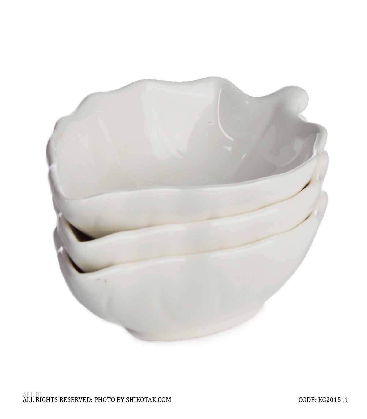 ست کاسه زیتون خوری سرامیکی سه عددی طرح برگ