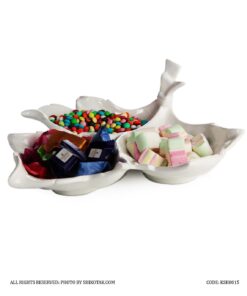 اردو خوری سرامیکی سه خانه طرح برگ انجیری