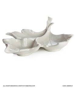 اردو خوری سرامیکی سه خانه طرح برگ انجیری