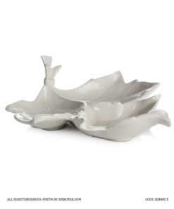 اردو خوری سرامیکی سه خانه طرح برگ انجیری