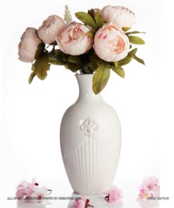 گلدان سرامیکی سفید مدل تاج