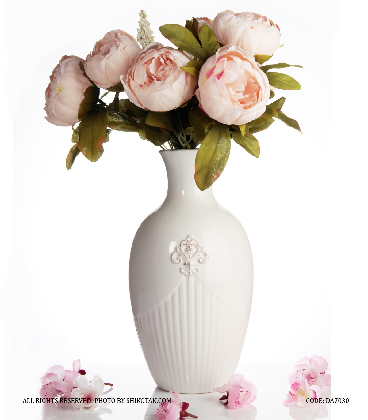 گلدان سرامیکی سفید مدل تاج