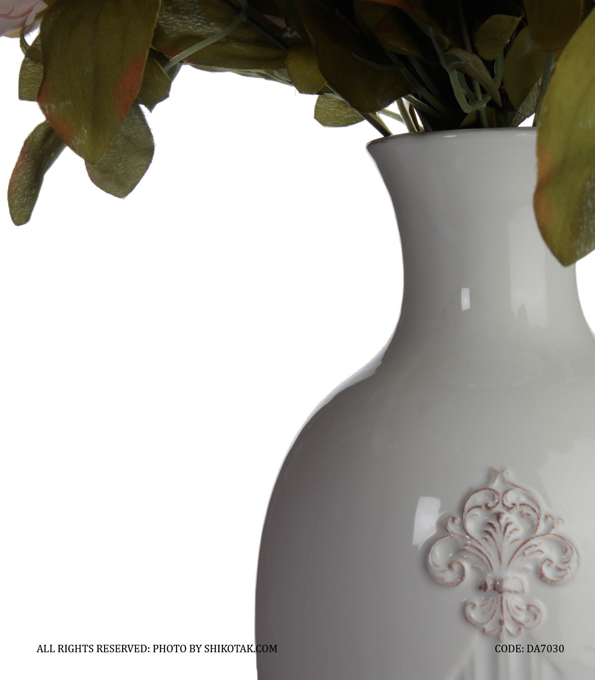 گلدان سرامیکی سفید مدل تاج