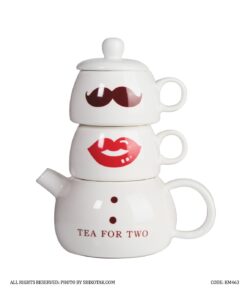 قوری دو کاپ طرح لبخند و سیبیل