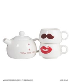 قوری دو کاپ طرح لبخند و سیبیل