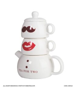 قوری دو کاپ طرح لبخند و سیبیل