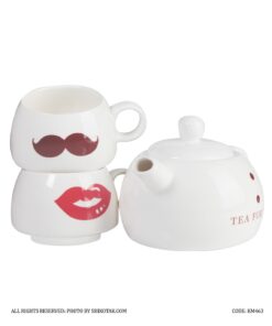 قوری دو کاپ طرح لبخند و سیبیل