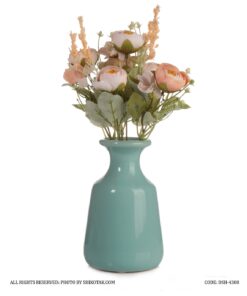 گلدان سرامیکی کوتاه رومیزی مدل مروارید