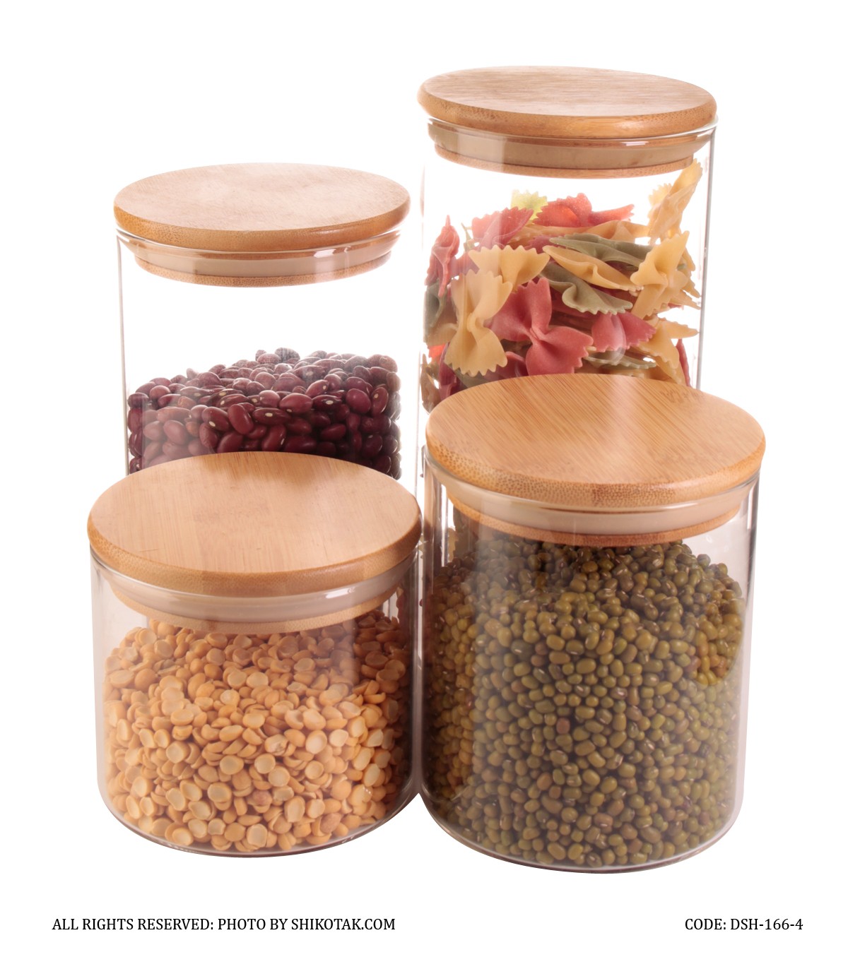 بانکه شیشه ای در بامبو 4 سایز