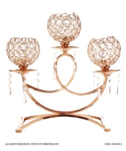 جاشمعی پایه دار 3 شعله پاپیونی