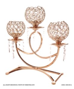 جاشمعی پایه دار 3 شعله پاپیونی