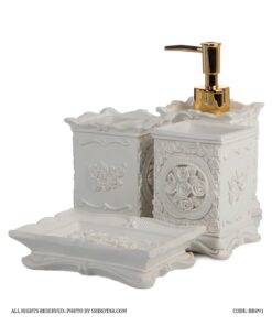 ست لوازم سرویس بهداشتی طرح گل رز