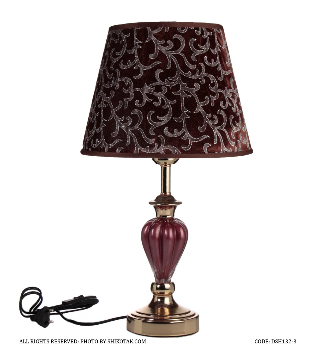 آباژور رومیزی پایه شیشه ای مدل آرتمیس