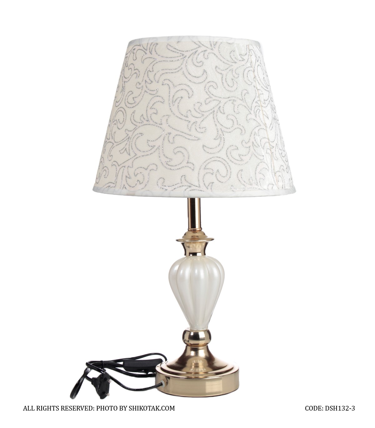 آباژور رومیزی پایه فلز و شیشه مدل آرامیس