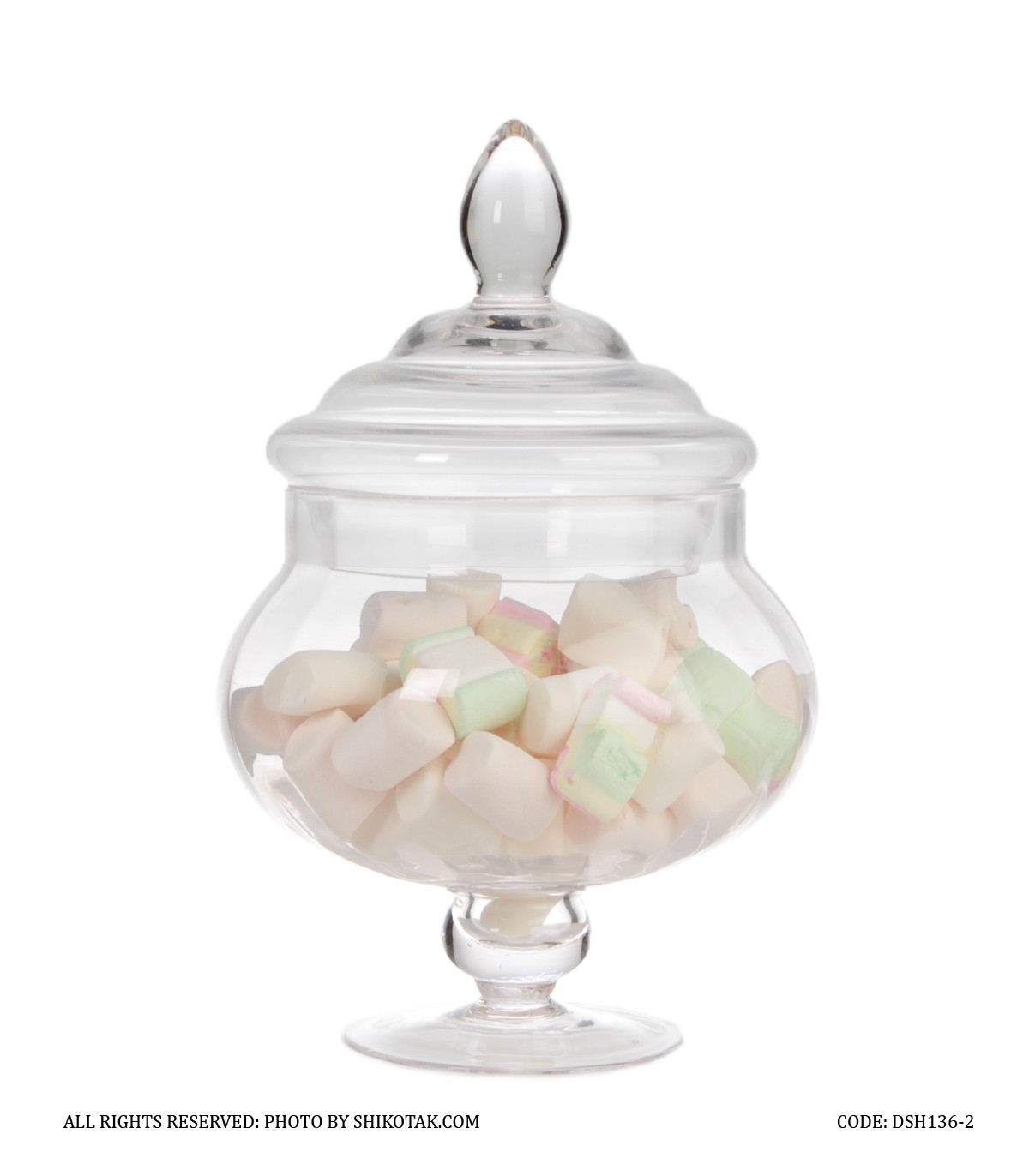 کندی باکس شیشه ای گرد پایه دار سری 2-136