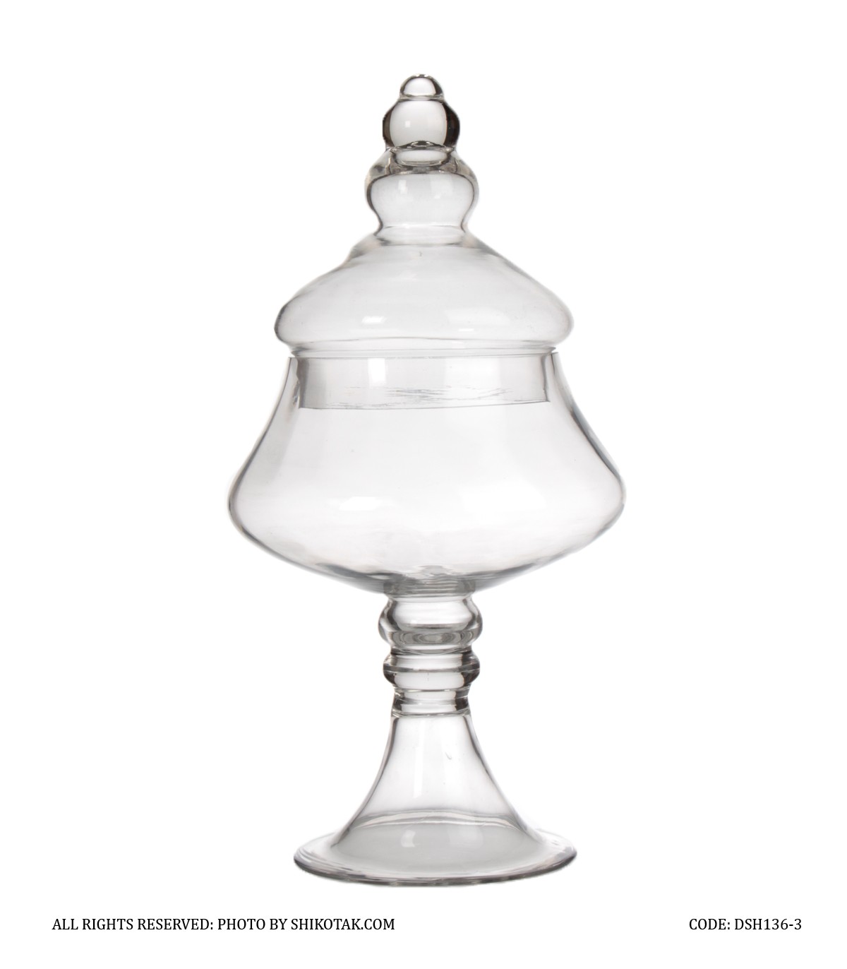 کندی باکس شیشه ای گرد پایه دار سری 3-136