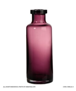 گلدان شیشه ای رومیزی شرابی طرح استوانه