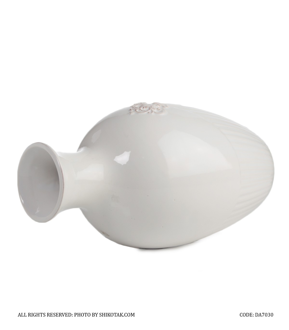 گلدان سرامیکی سفید مدل تاج