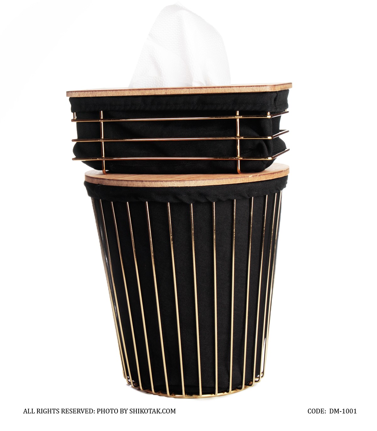 ست سطل و دستمال فلزی با کاور پارچه ای طرح ساحل